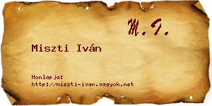Miszti Iván névjegykártya